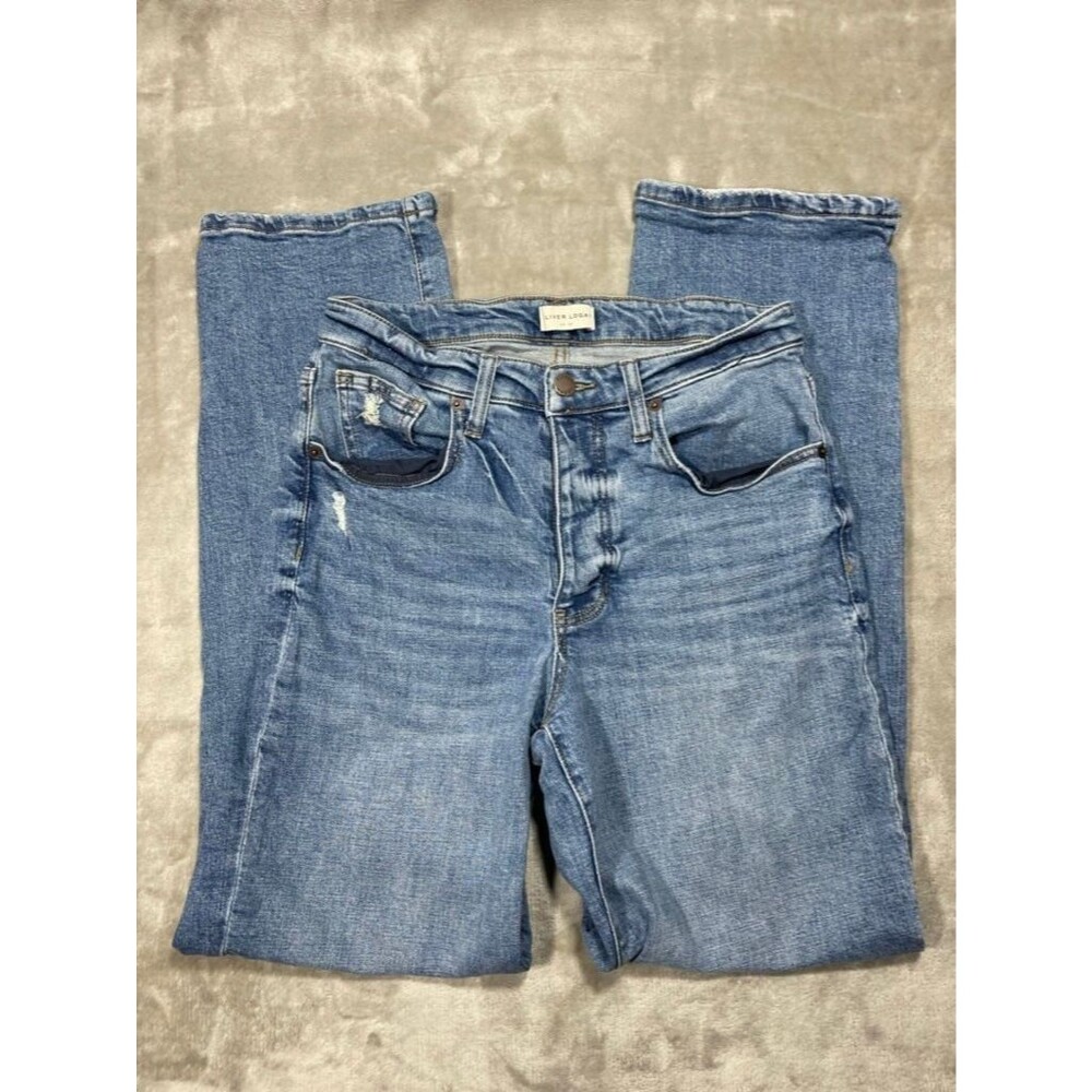 Oliver Logan Button Fly Straight Jeans Women Size 28 Light Wash Mid Rise - Picture 2 of 16